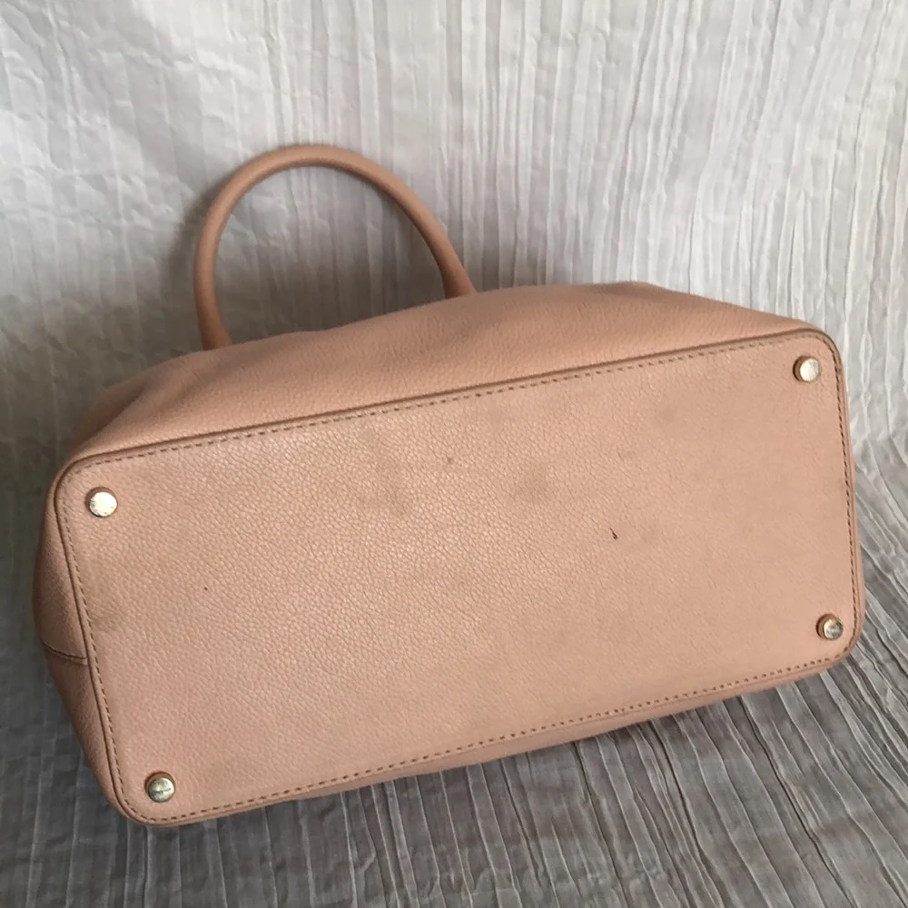 KATE SPADE Larchmont Ave pale pink satchel w/ gold hardware 3 sections crossbody